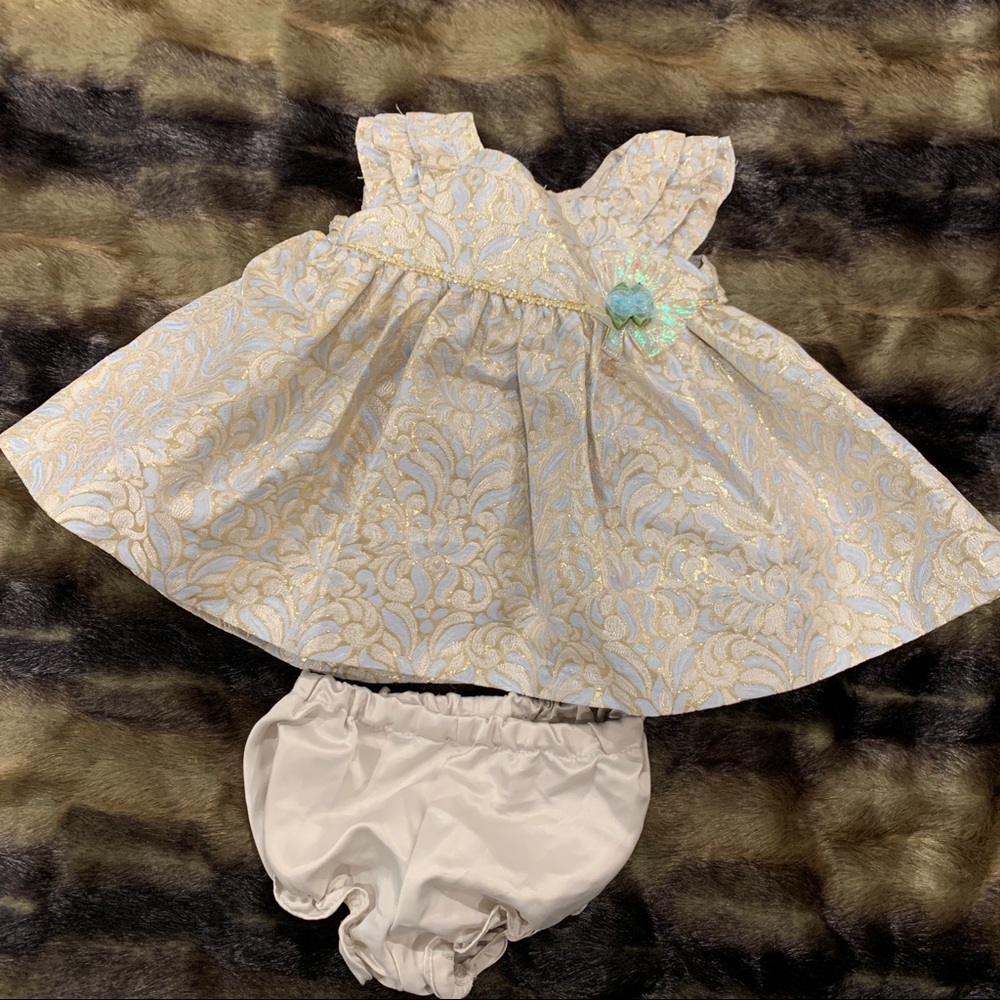 💝NEW Laura Ashley Floral silver Blue Dress